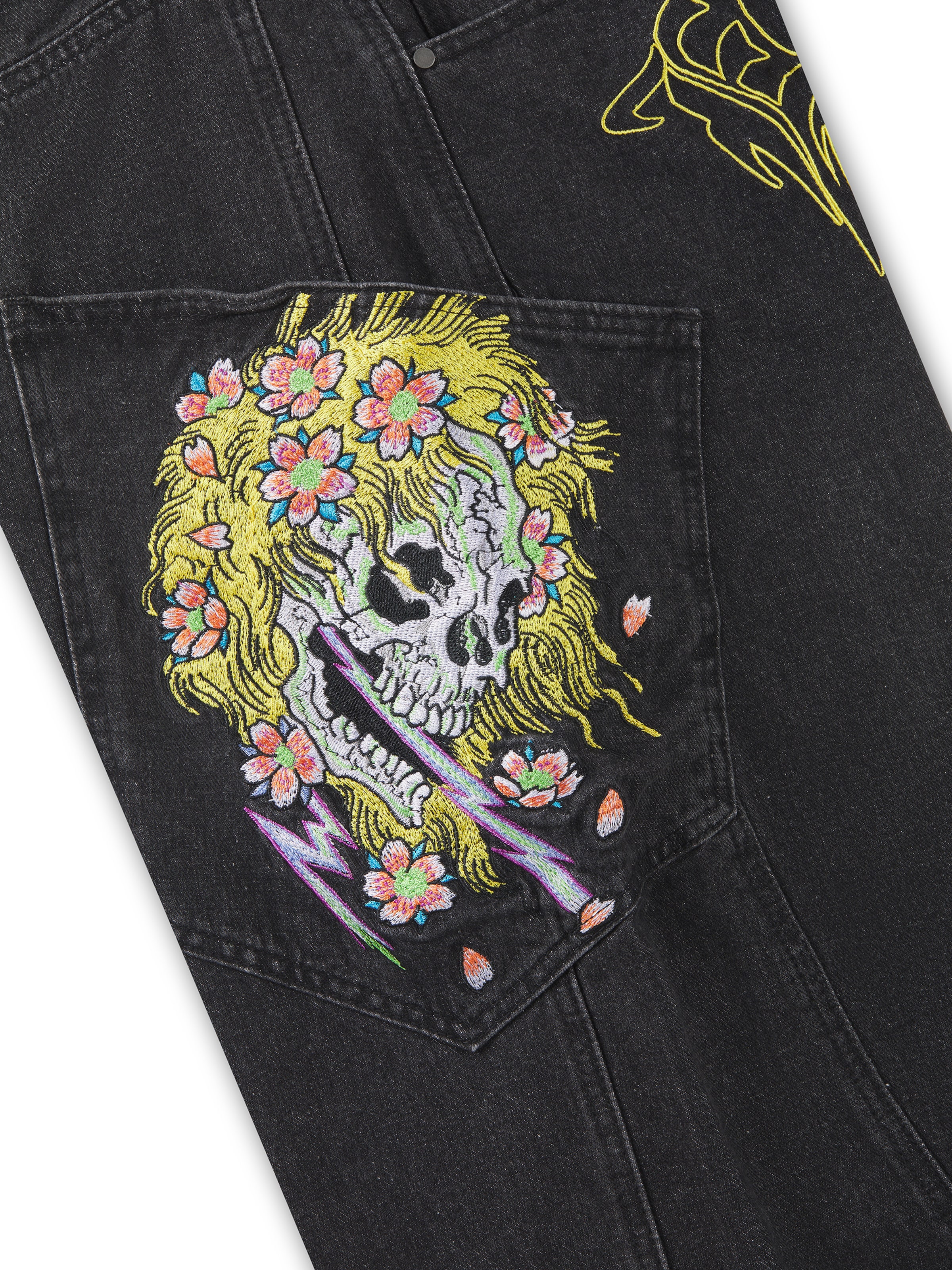 Ed Hardy Barrel Jeansy 'Gothic Skull' w kolorze czarny