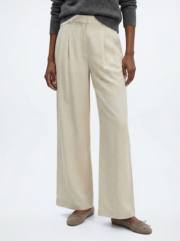 The Base Theory Loosefit Παντελόνι με τσάκιση 'PLEATED LINEN PANTS' σε μπεζ: μπροστά