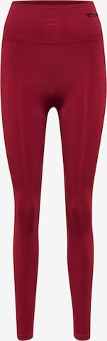 Hummel Skinny Workout Pants in Red: front