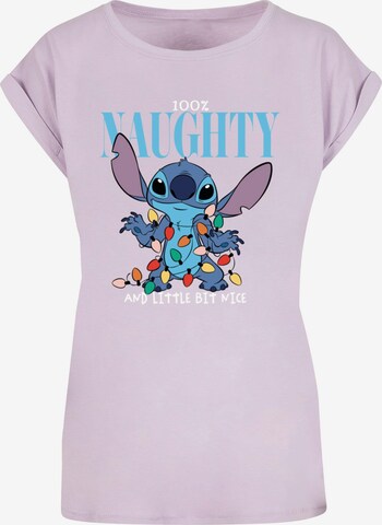 ABSOLUTE CULT Shirt 'Lilo And Stitch - Naughty And Nice' in Purple: front