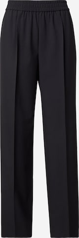 juoda HUGO Standartinis Klostuotos kelnės 'Haros': priekis