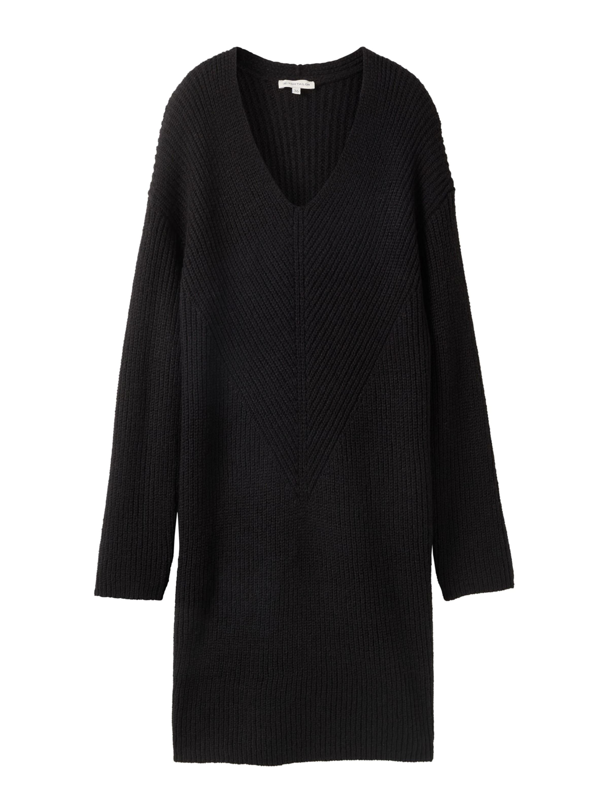 Rochie tricotat de la TOM TAILOR pe negru: față