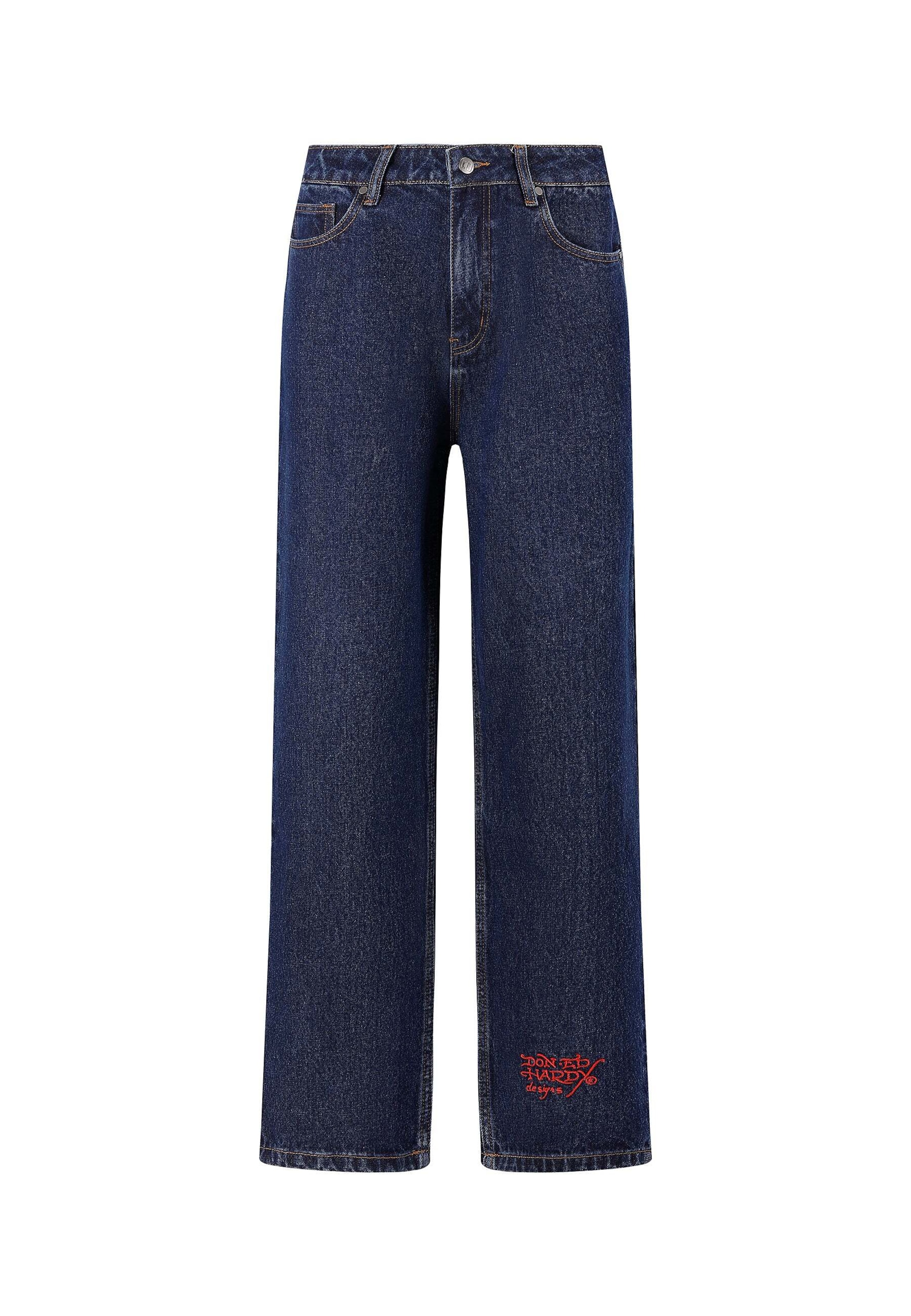 Loosefit Jeans 'Dragon and Sword' di Ed Hardy in blu: frontale