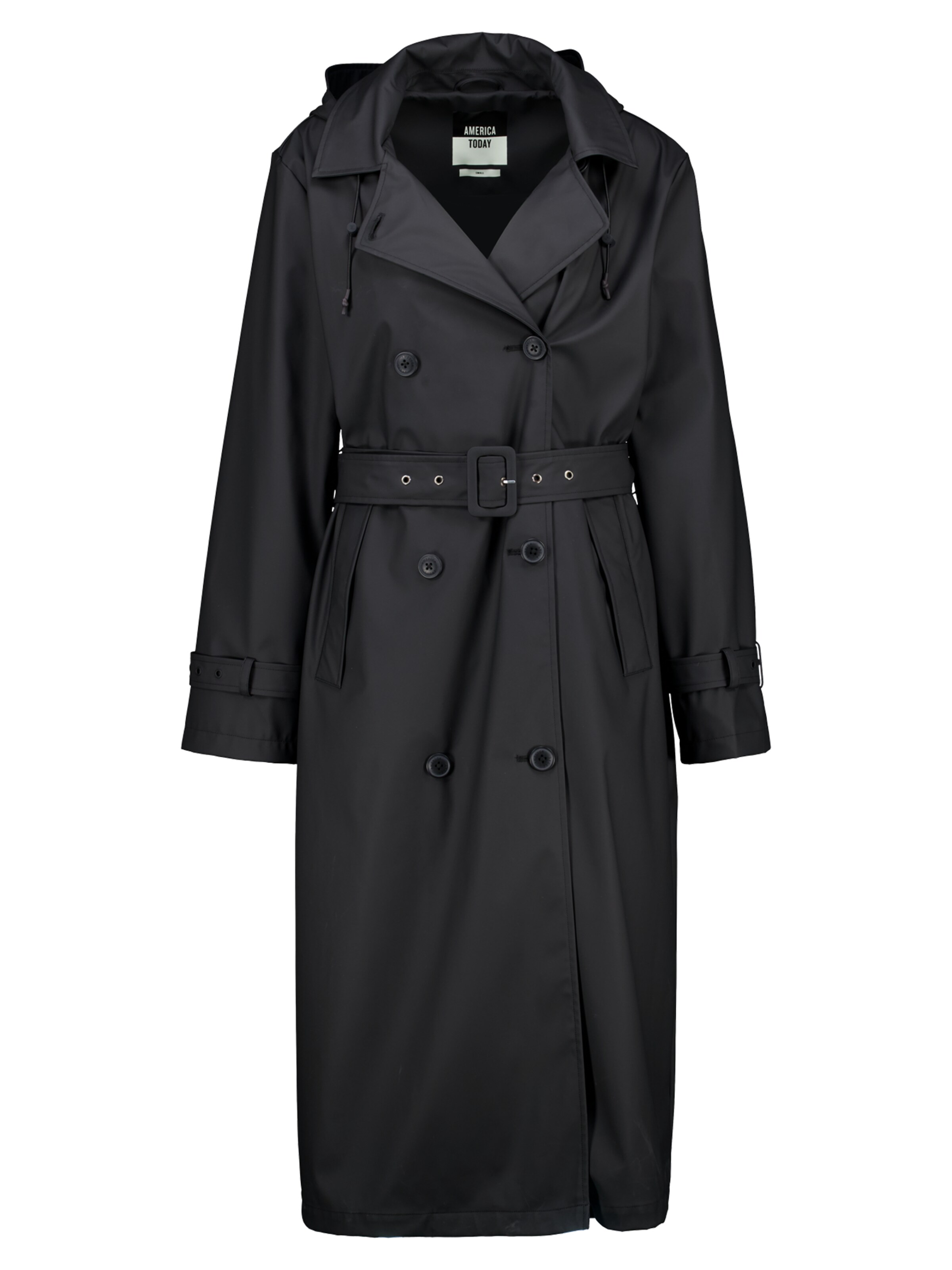 America Today Manteau mi-saison en noir, Vue avec produit