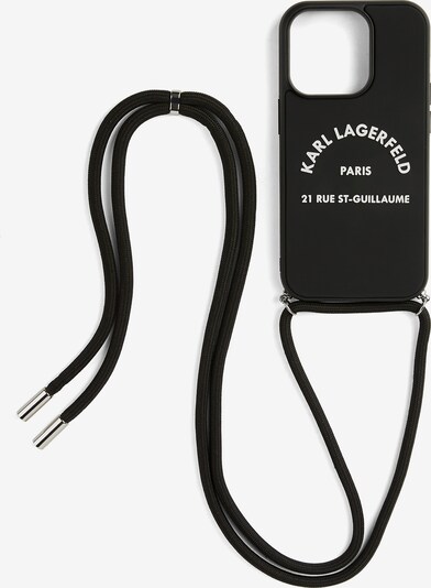 Karl Lagerfeld Θήκη κινητού τηλεφώνου 'Rue St-Guillaume iPhone 14 Pro Max' σε μαύρο / λευκό, Άποψη προϊόντος