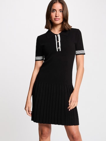 Morgan Gebreide jurk in Zwart: voorkant