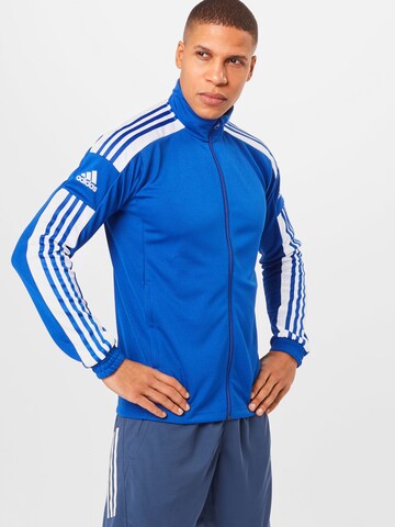 ADIDAS SPORTSWEAR Athletic Zip-Up Hoodie 'Squadra 21' in Blue: front