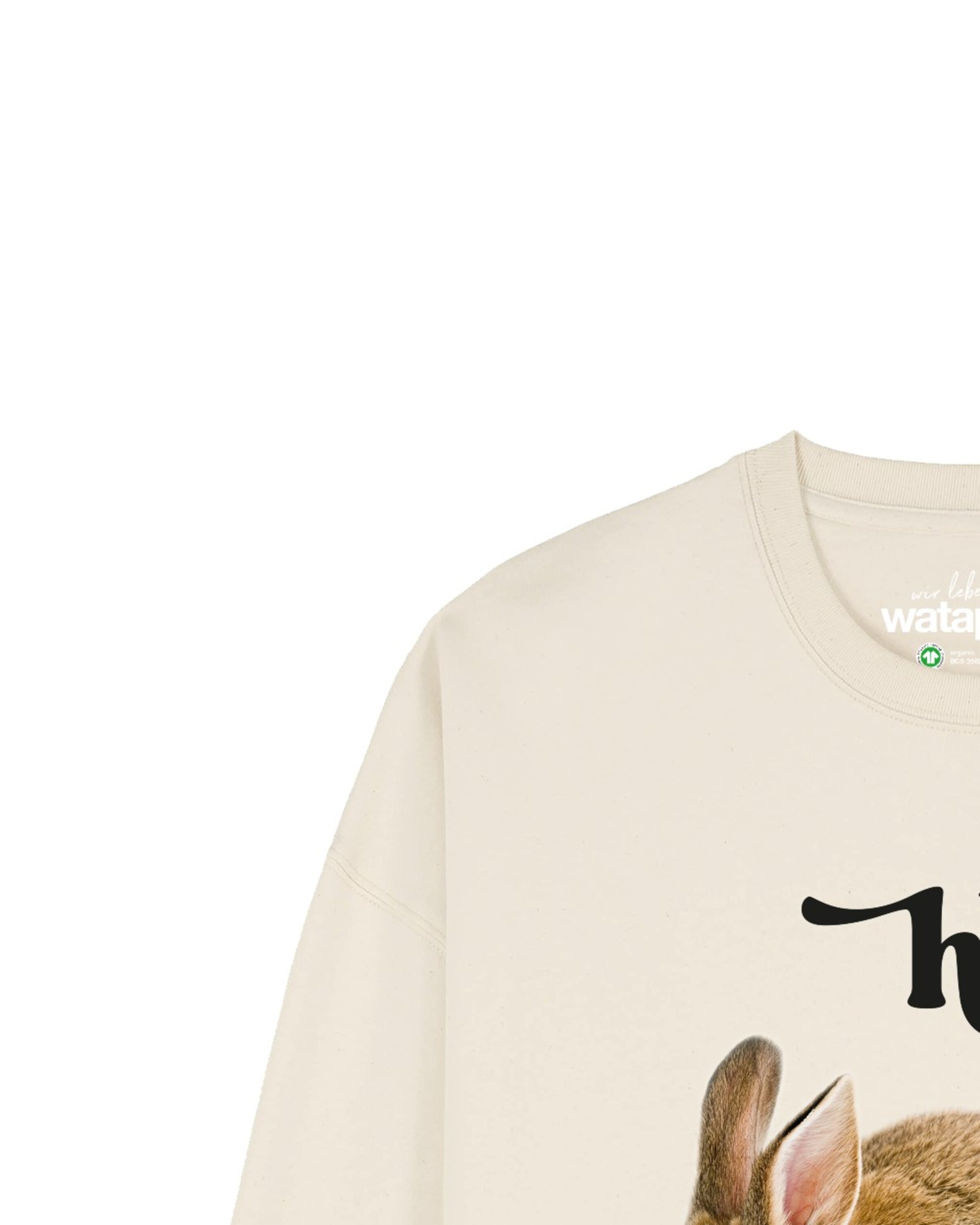 Sweat-shirt 'Ich hase dich! ' Watapparel en beige