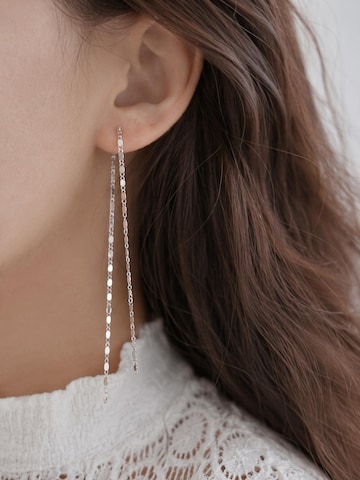 Kamakula Ohrringe 'Linear Chain'‌‌‌ in Silber