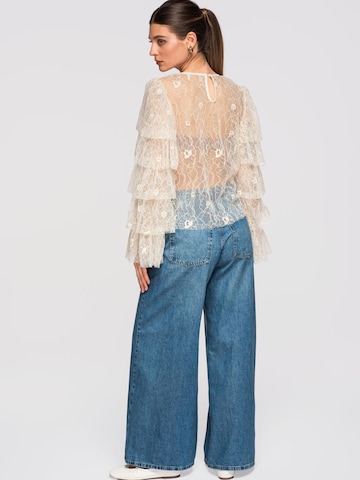 Ombre Blouse in Beige