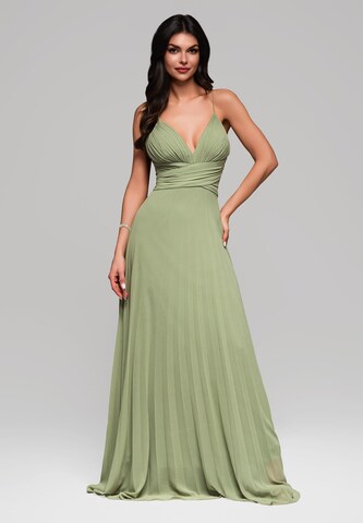 Ombre Avondjurk 'Selene' in Groen: voorkant