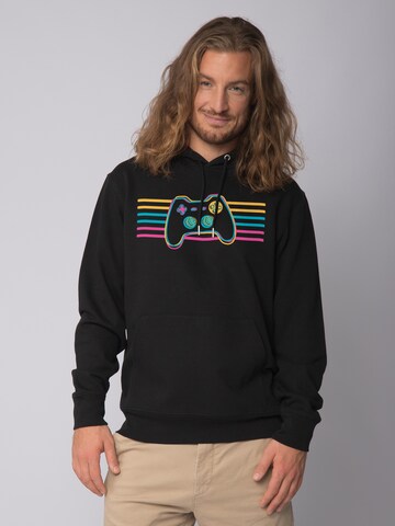 Watapparel Sweatshirt ' Retro Joystick ' in Zwart: voorkant