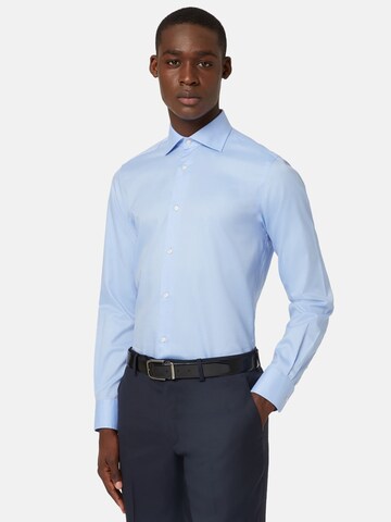 Coupe regular Chemise business Boggi Milano en bleu : devant