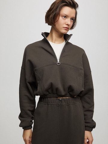 Sweat-shirt Pull&Bear en marron : devant