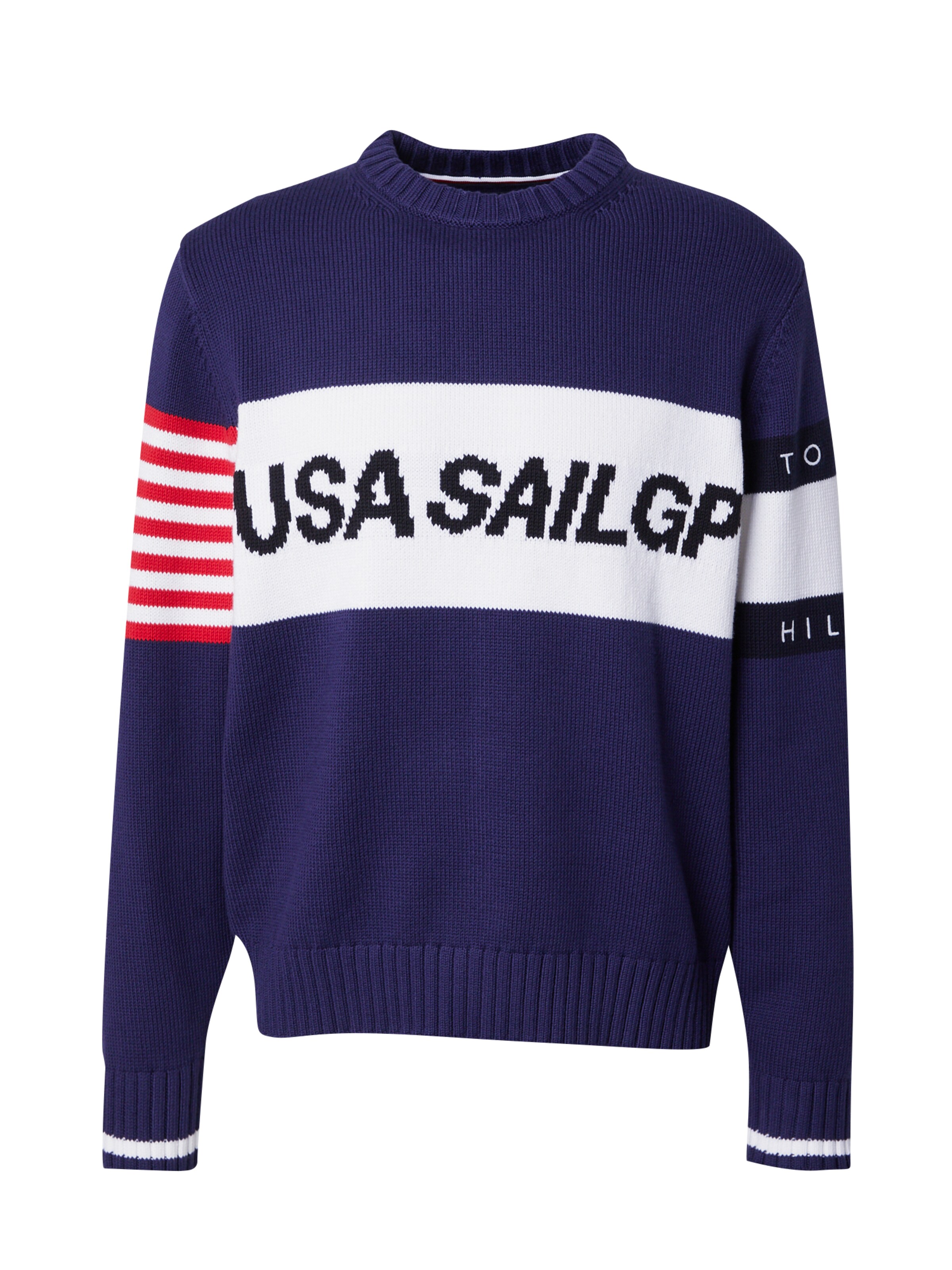 TOMMY HILFIGER Pull-over en bleu marine / rouge / blanc, Vue avec produit