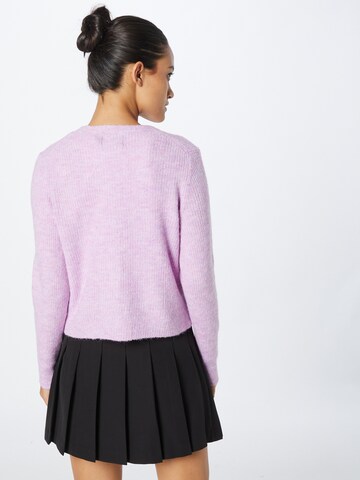 PIECES Knit Cardigan 'Ellen' in Purple