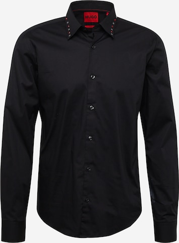 Coupe regular Chemise 'Ermo' HUGO Red en noir : devant