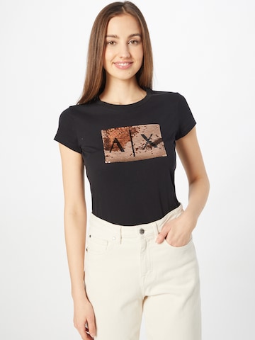 ARMANI EXCHANGE - Camiseta en negro: frente