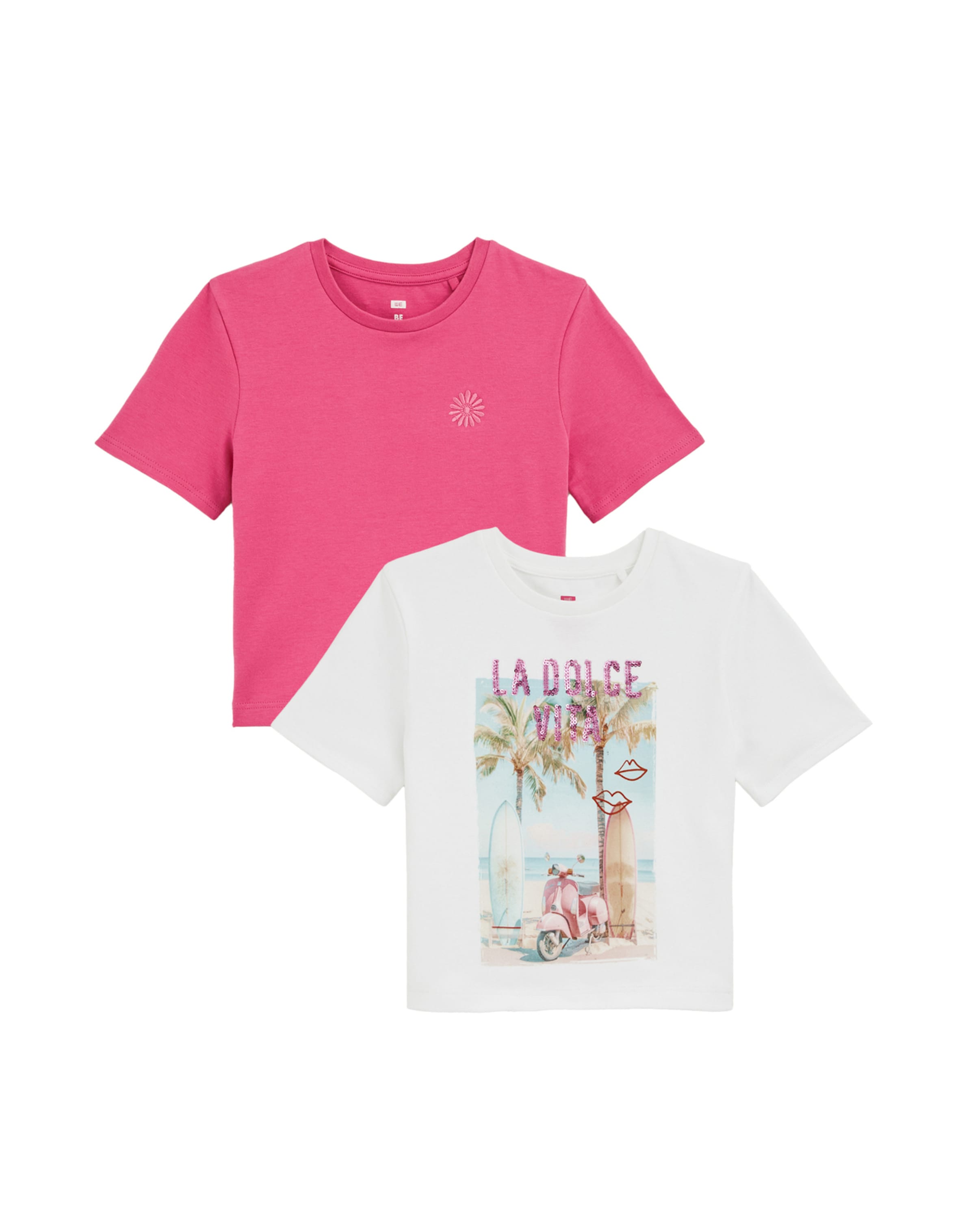T-Shirt WE Fashion en rose : devant
