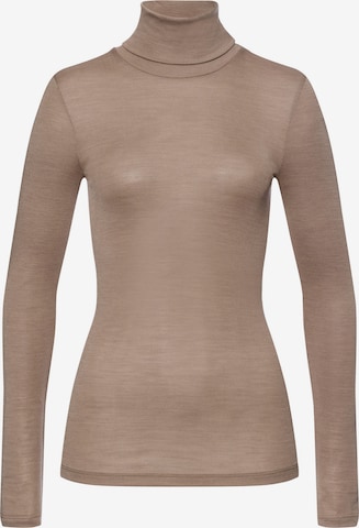 Maillot de corps ' Woolen Silk ' Hanro en marron : devant