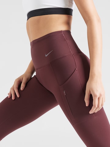 NIKE Skinny Sporthose in Rot