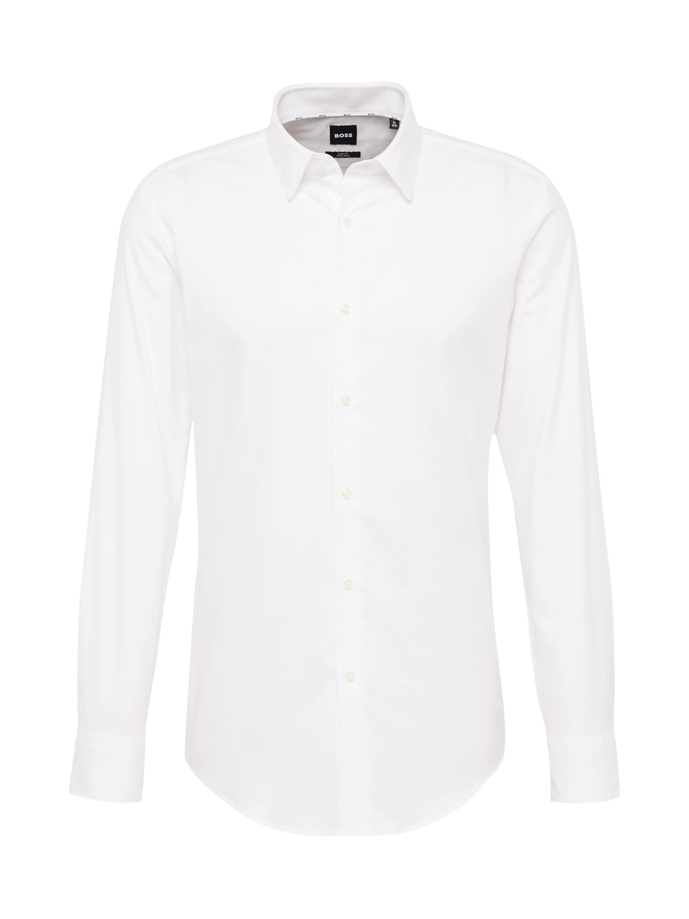 BOSS Слим Рубашка 'P-Hank' в Белый: спереди