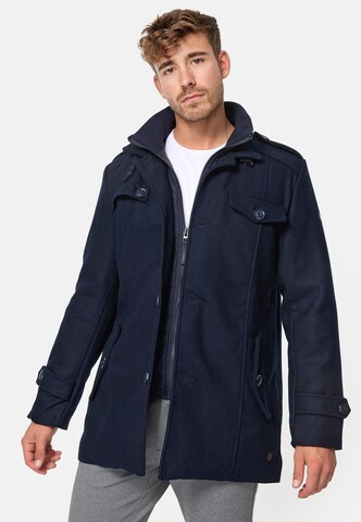 INDICODE JEANS Between-Seasons Coat 'Brandon' in Blue: front