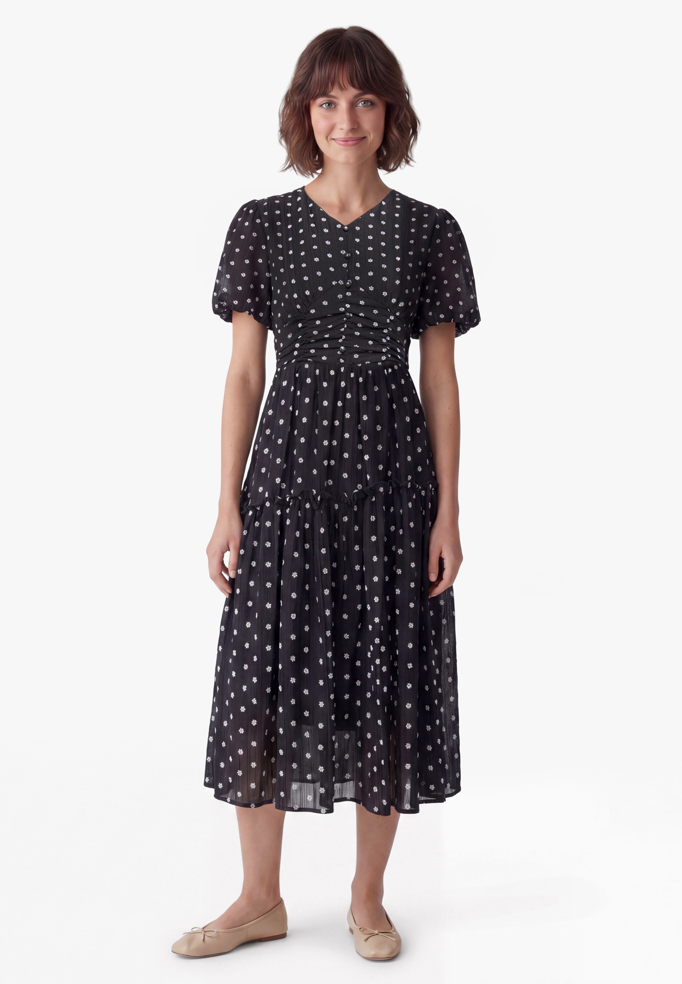 Usha - Vestido em preto: frente
