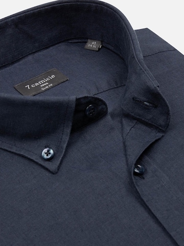 Slim fit Camicia business 'Leonardo Linen Man Shirt' di 7Camicie in blu