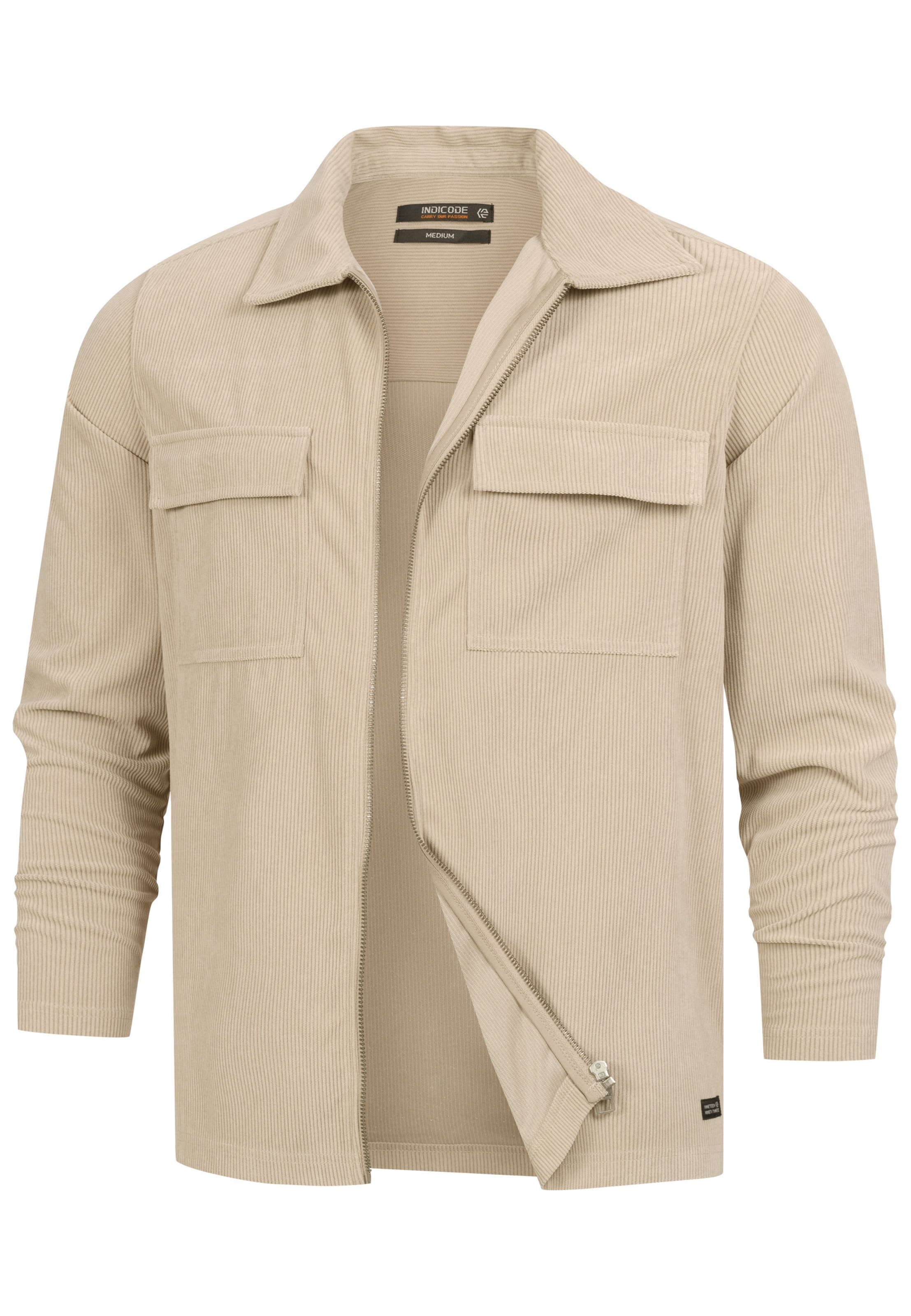 INDICODE JEANS Tussenjas 'Nemoto' in Beige: voorkant