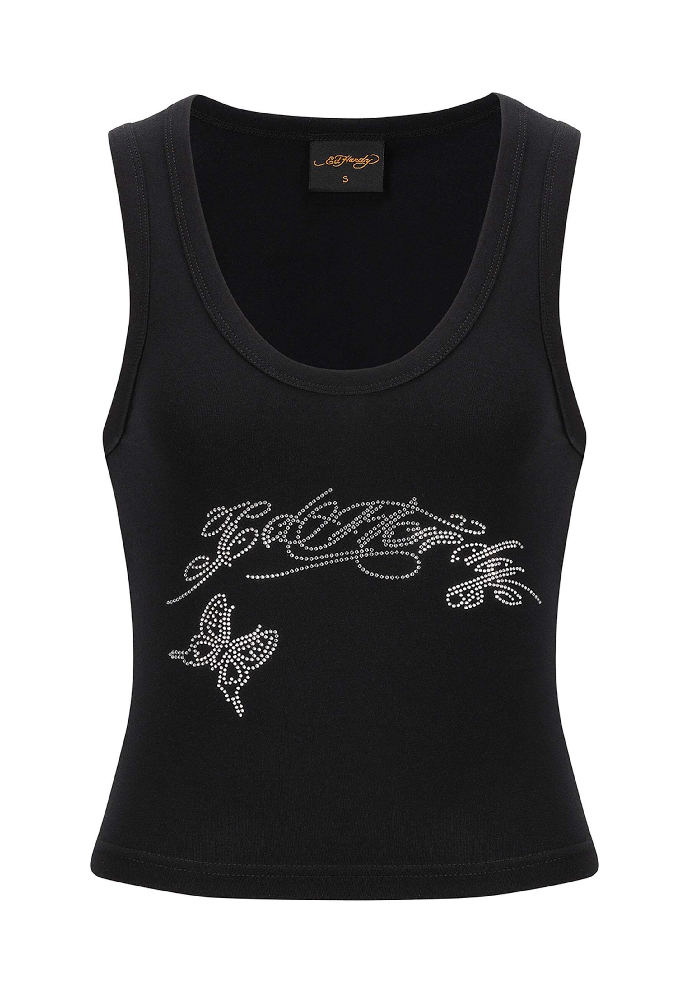 Ed Hardy - Camiseta en negro: frente