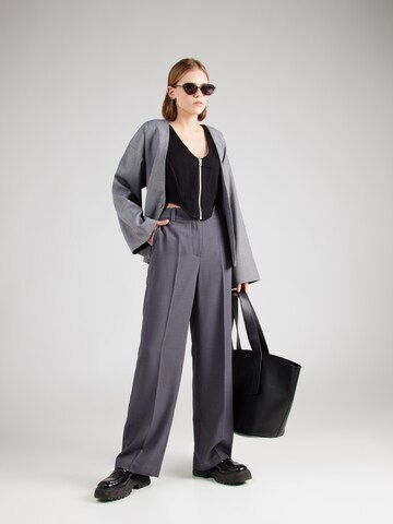 modström Wide leg Pleat-front trousers 'Gale' in Grey