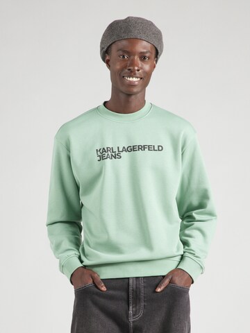 KARL LAGERFELD JEANSSweater majica 'ESSENTIAL' - zelena boja: prednji dio