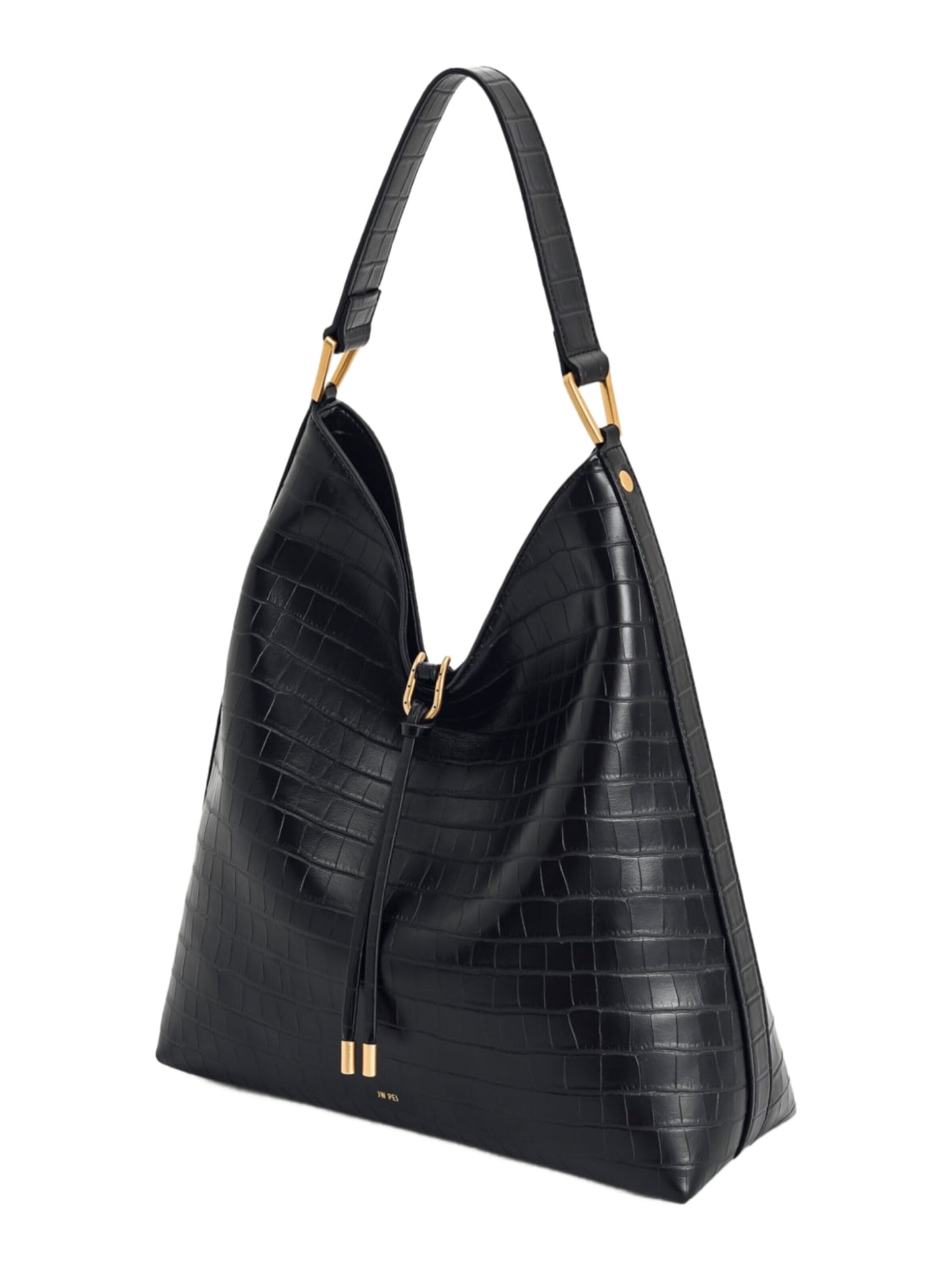 JW PEI - Bolso de hombro 'JW PEI Sac Bandoulière Aria Black Croc' en negro