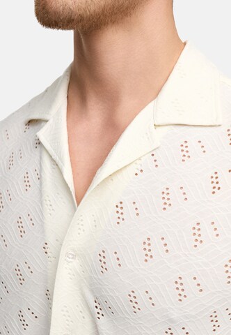INDICODE JEANS Regular fit Button Up Shirt 'Jerry ' in Beige