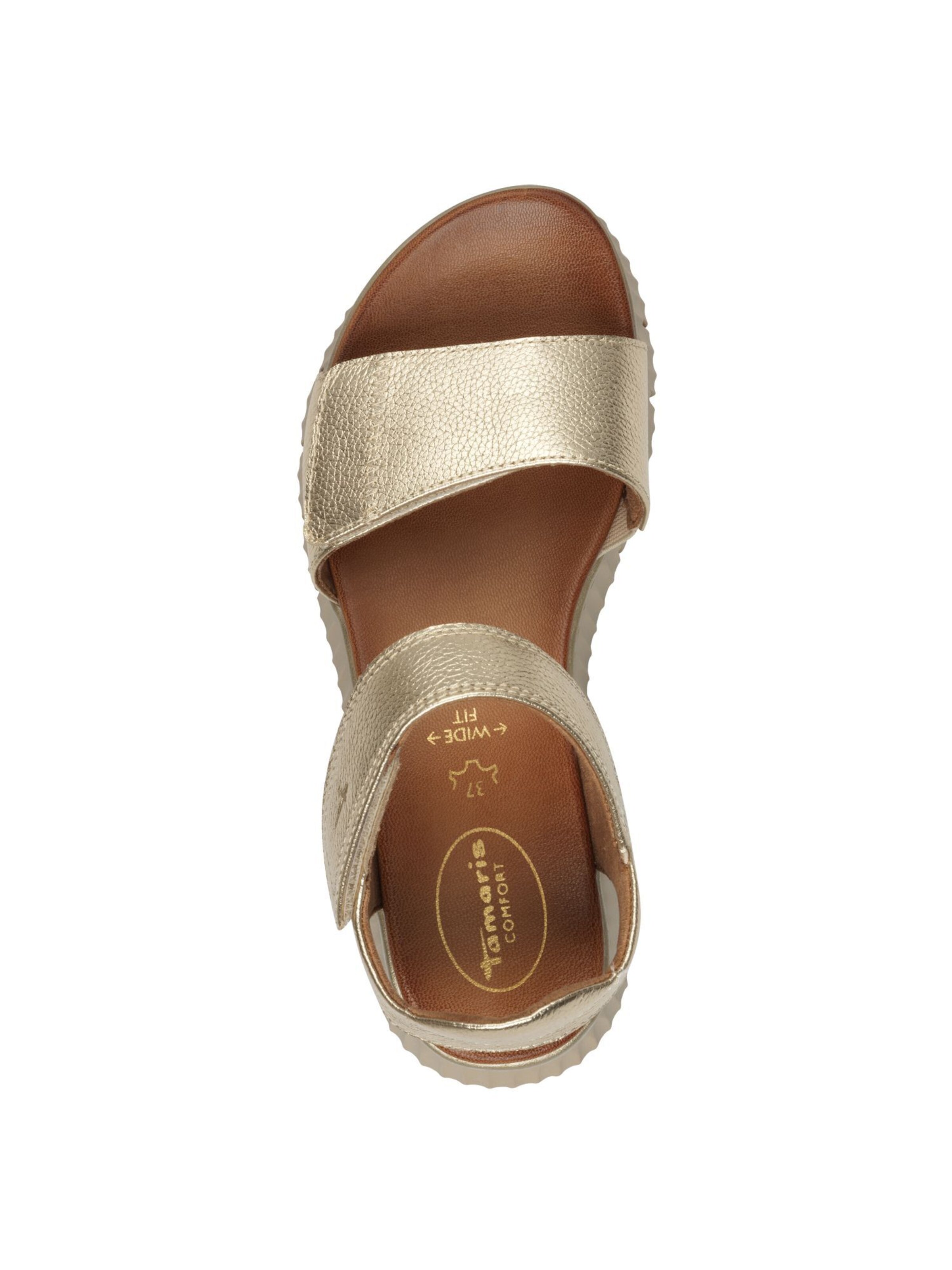Tamaris Wide Fit Sandals in Gold
