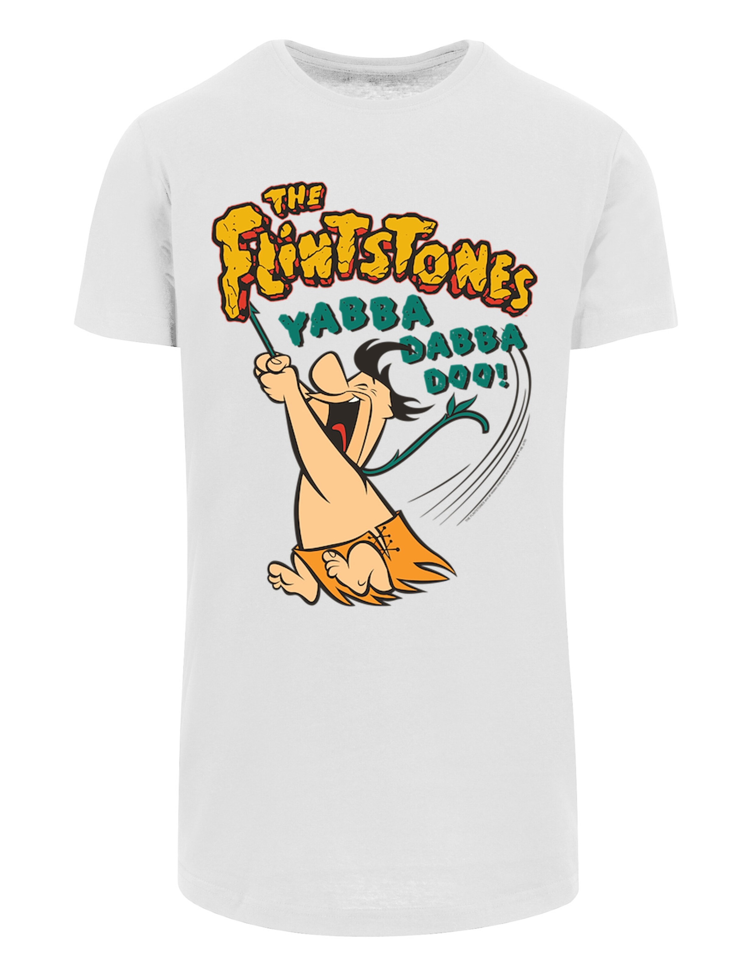 F4NT4STIC T-Shirt 'The Flintstones Yabba Dabba Doo' in Weiß: Vorderseite