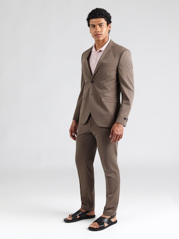 JACK & JONES Slim fit Suit 'JPRFranco' in Brown: front