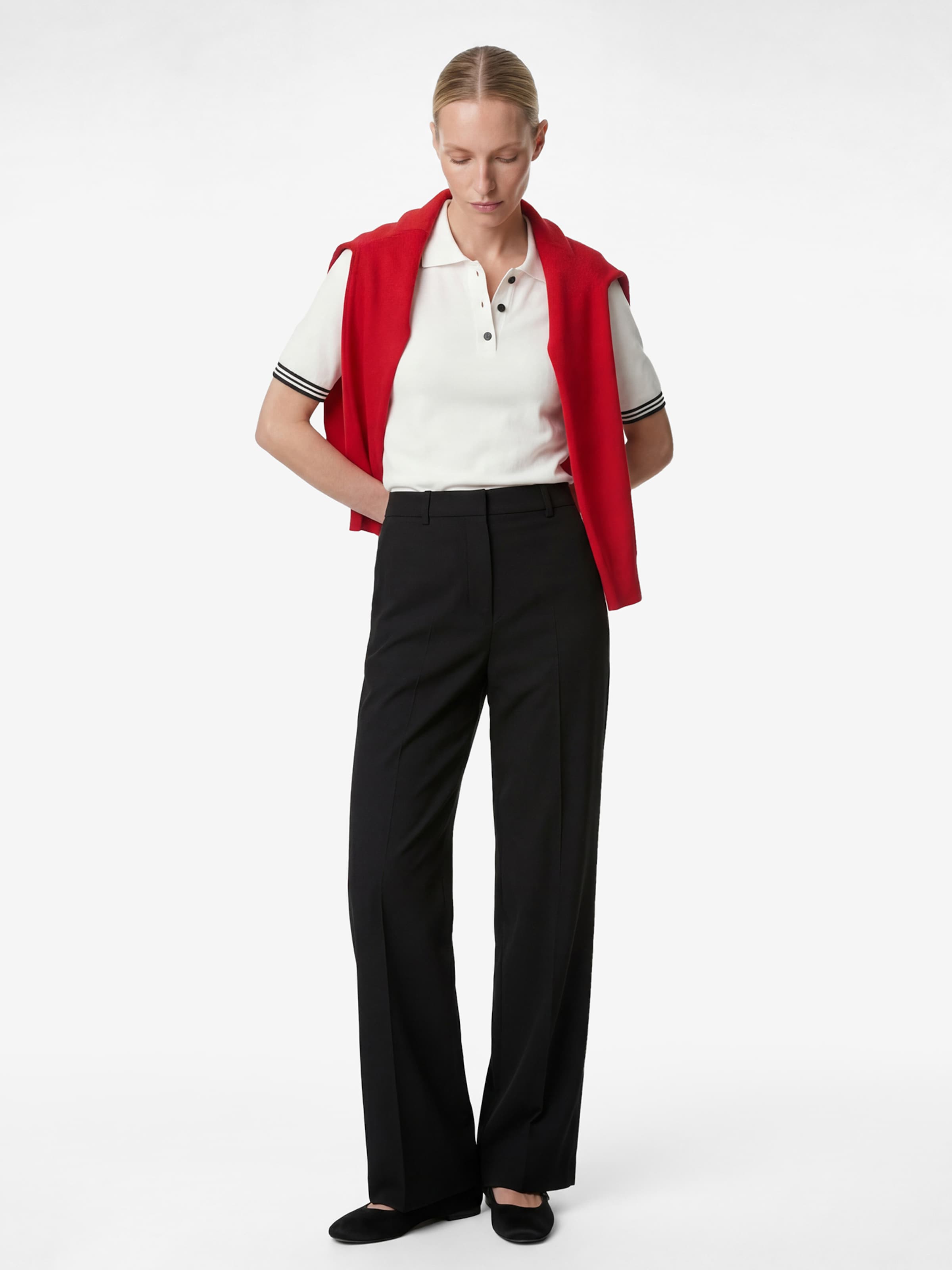Koton Flared Pleat-Front Pants in Black
