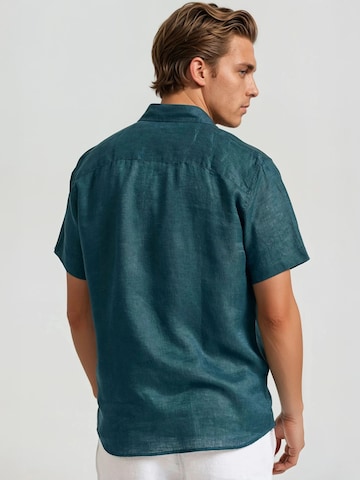 Funky Buddha Regular fit Overhemd in Blauw