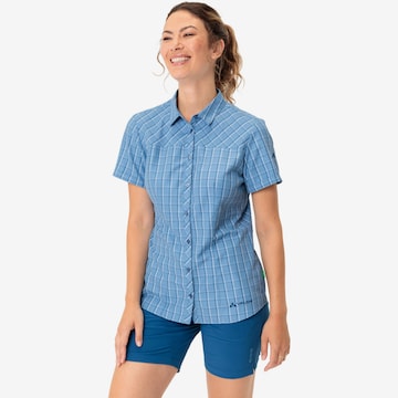 VAUDE Athletic Button Up Shirt 'Tacun II' in Blue: front