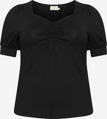 KAFFE CURVE T-shirt 'Sissy' i svart: framsida