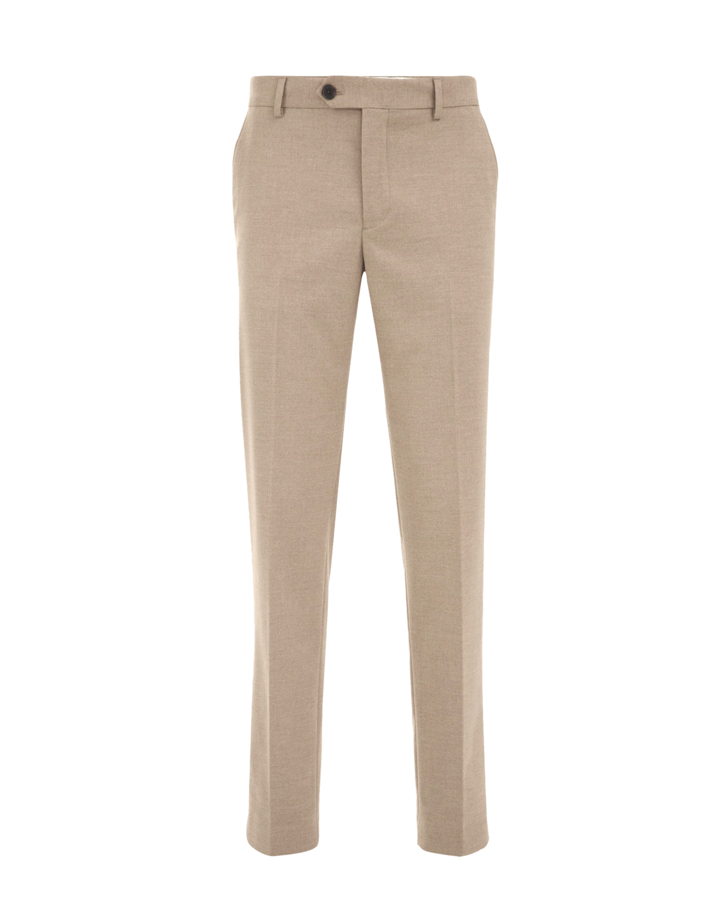 WE Fashion Slim fit Trousers with creases in Beige: front