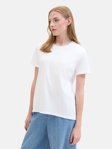 TOM TAILOR DENIM Тениска в бяло: отпред