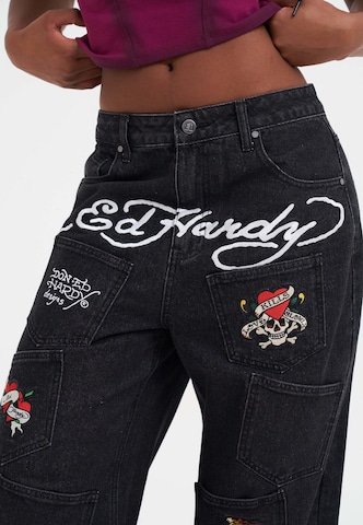Ed Hardy Loosefit Jeans i svart
