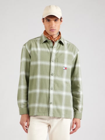 Tommy Jeans Regular Fit Hemd in Grün: Vorderseite