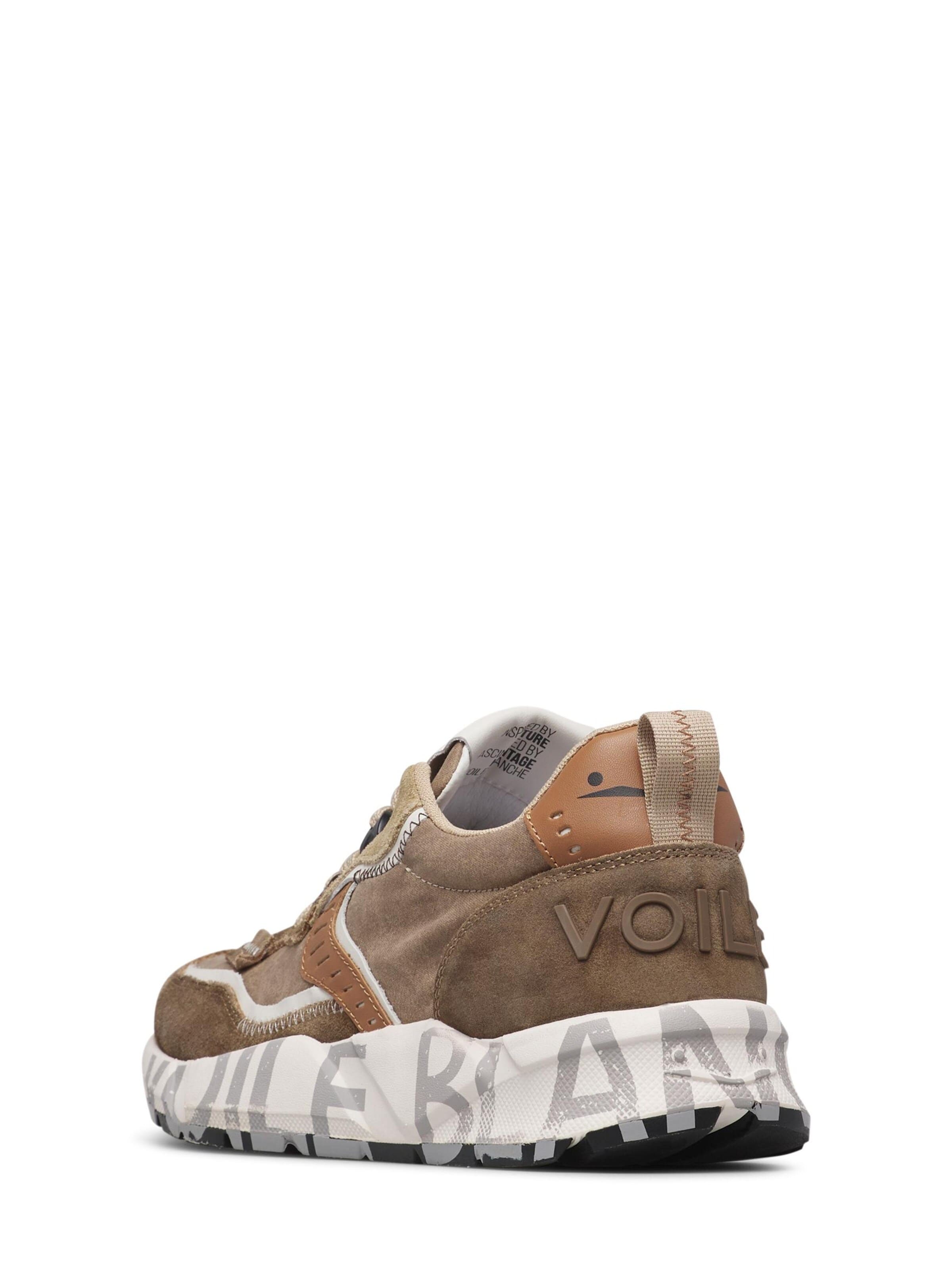 Baskets basses 'CLUB01.' Voile blanche en marron