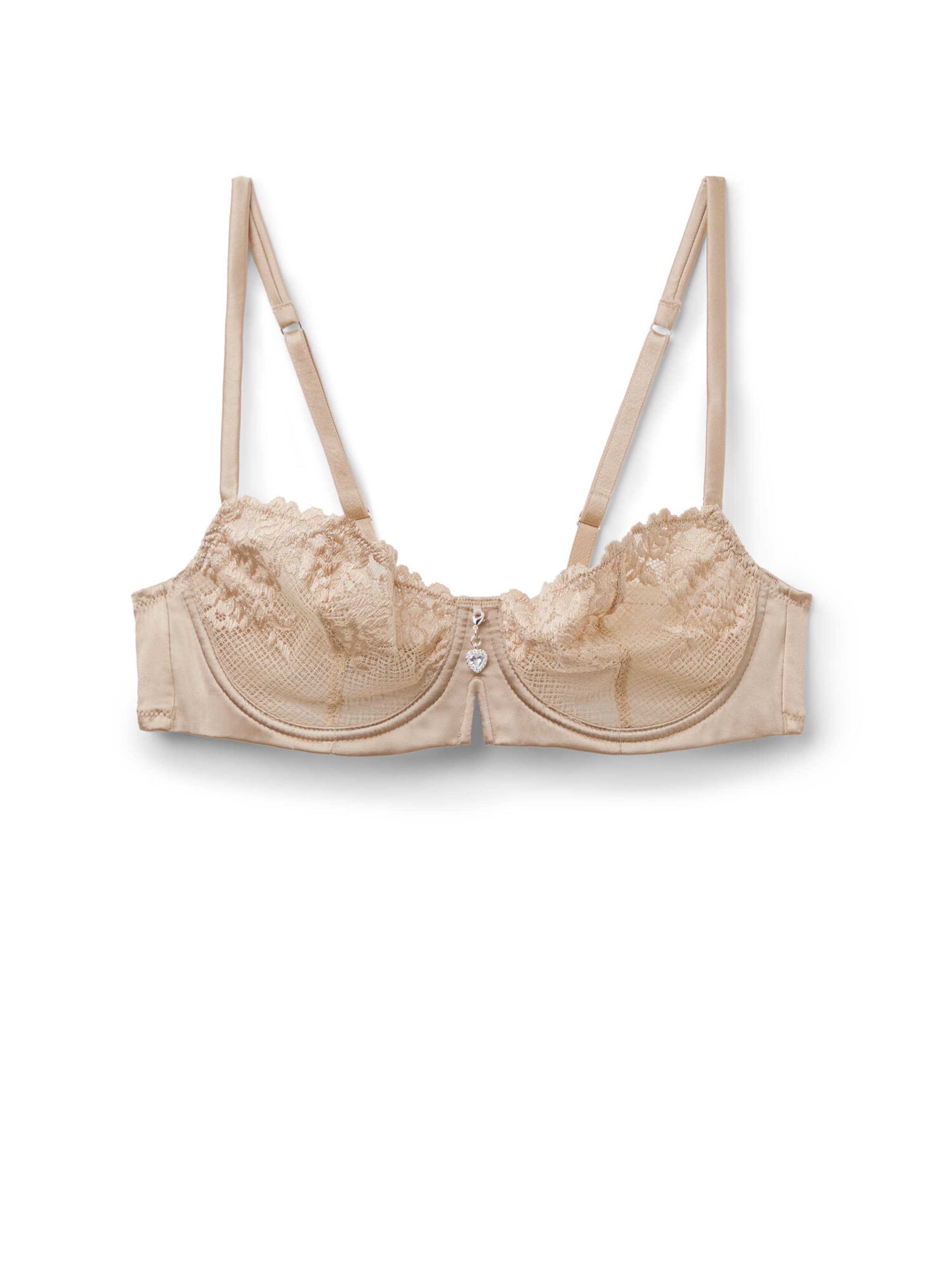 INTIMISSIMI Balconette Bra 'Denise Silky Flowers' in Beige: front