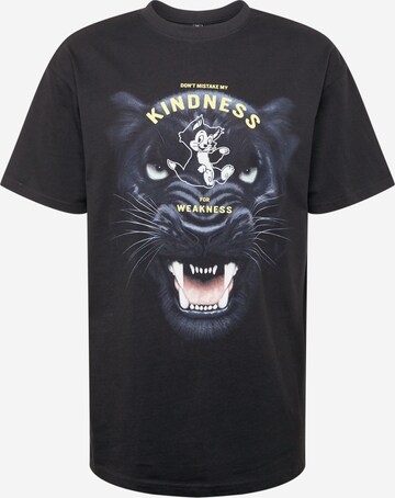 Maglietta 'Kindness No Weakness' di Mister Tee in nero: frontale