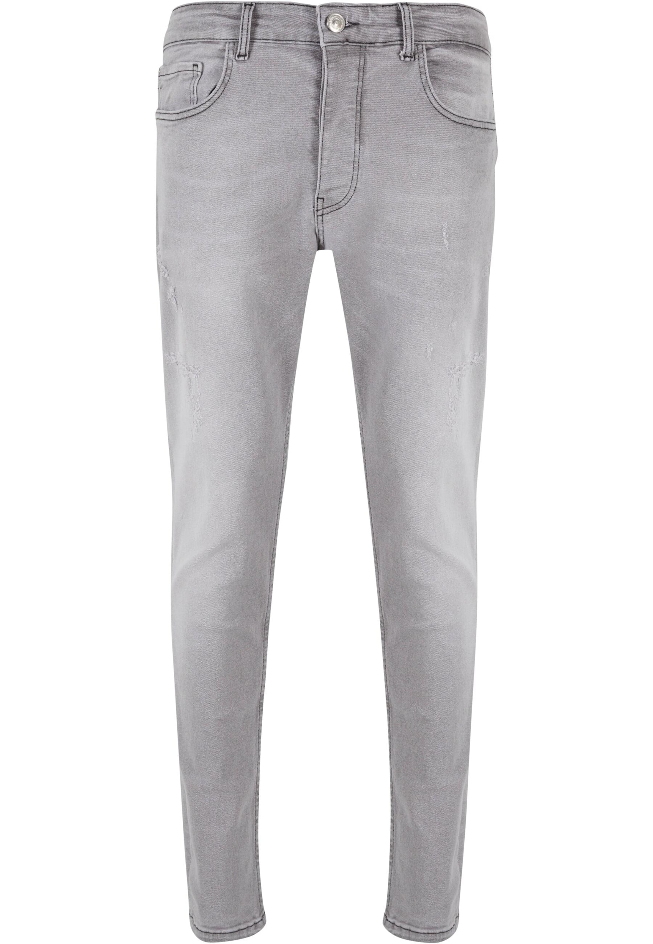 2Y Premium Tapered Jeans in Grau: Vorderseite